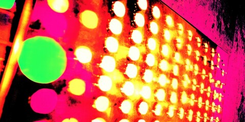 Abstracto de luces vibrantes y colores saturados