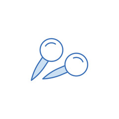 Pin icon design with white background stock illustration