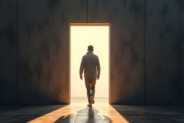 Obraz premium businessman standing in front of door