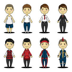 Cute men with different outfit.