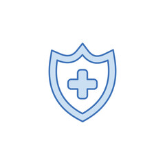 Shield icon design with white background stock illustration