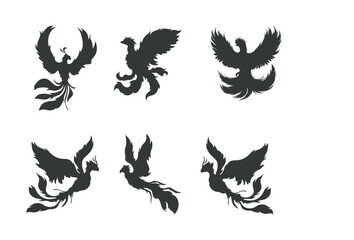 Phoenix bird silhouette vector illustration