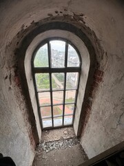 A window with a view of a city