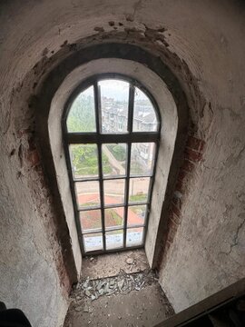 A window with a view of a city