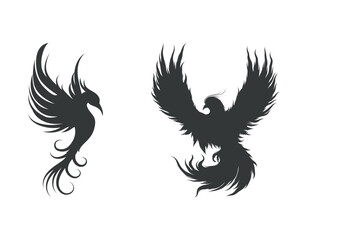 Phoenix bird silhouette vector illustration