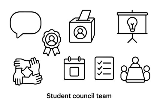 Student council team icons for posters and presentations
