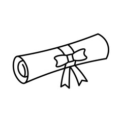 Graduation Certificate Scroll Icon Outline Style