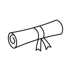 Graduation Certificate Scroll Icon Outline Style