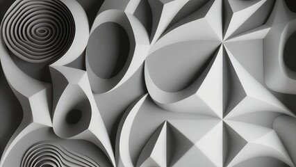 Futuristic Geometric Interface with Abstract Shapes