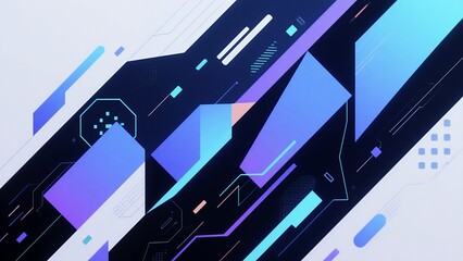 Futuristic Geometric Interface with Abstract Shapes