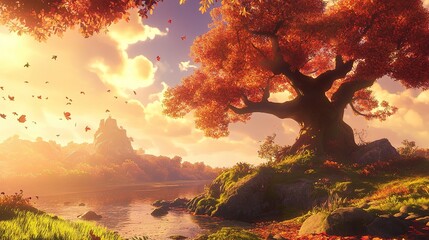 sunset in the mountains