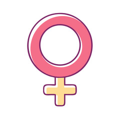 3D pink male and female gender symbols, a perfect icon for feminine and masculine design