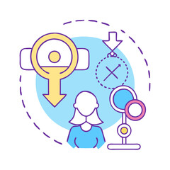 Gender equality icon and social network connection with digital icons 

