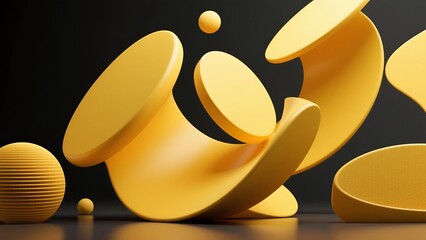 Futuristic Geometric Interface with Abstract Shapes