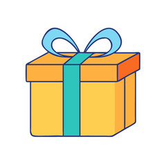 Gift box with ribbon and bow for holidays and celebrations