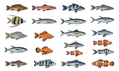 set of fish icons
