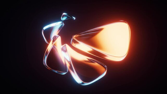 Abstract gradient glass geometry background, 3d rendering.