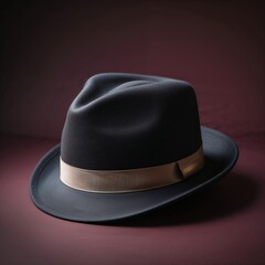 Classic Black Fedora Hat with Beige Band - Mens Fashion Accessory