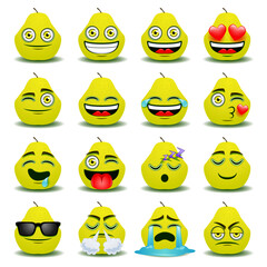 Pear emoji with any expression. best for chatting sticker.