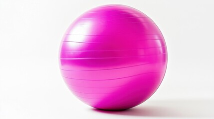 Obraz premium Isolated Pink Exercise Ball on White Background