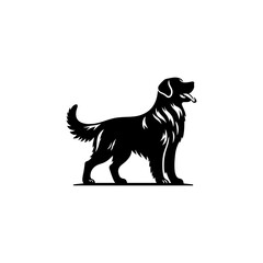 vector illustration of a black dog
