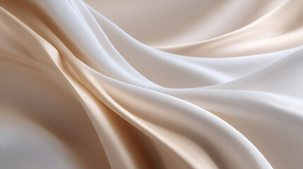 Naklejka premium Silk Waves – Flowing Fabric Abstract with Soft Motion and Luxury Beige Background