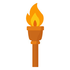 Torch Flame Icon – Flat Color Style