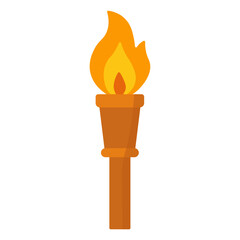 Torch Flame Icon – Flat Color Style