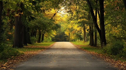 road in autumn forest