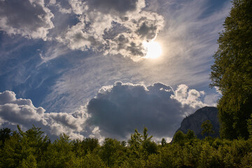 Sunlight through dramatic cloudscape