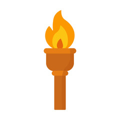 Torch Flame Icon – Flat Color Style