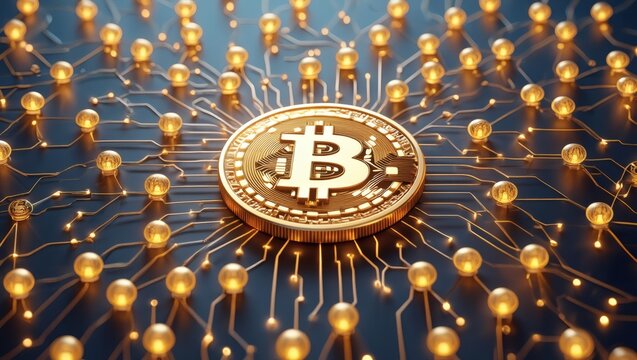 Bitcoin Cryptocurrency Digital Currency, Blockchain Technology, Decentralized Finance, Crypto Investment, Virtual Money Future