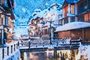 銀山温泉の夜景