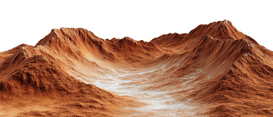 Fictional Martian Valley with Eroded Ridges