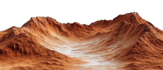 Fictional Martian Valley with Eroded Ridges