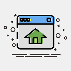 Icon homepage. Internet network elements. Icon in MBE style.