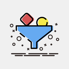 Icon filter. Internet network elements. Icon in MBE style.