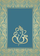 Ganesha, wedding card, royal Rajasthan, India	