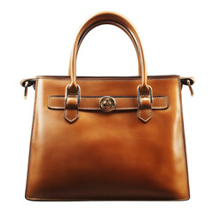 Classic Leather Handbag  isolated on a transparent background