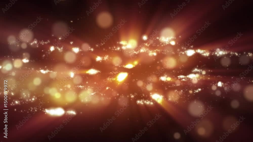 Poster abstract fantasy background shiny particles dust rays and energy flow loop