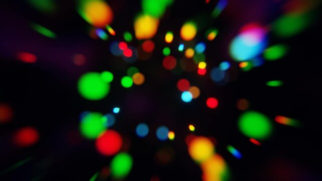 a colorful light is shining brightly on a black background