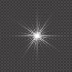 Sunlight or flare light with transparent background, Sun flush, Overlays, light, Sun, sunrays, transitions, lens flare, light leaks and glare in vector illustration	
