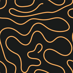 abstract shape on black background seamless pattern design, simple hand drawn abstract background