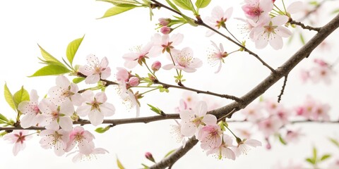 Obraz premium Delicate Pink Blossoms on Branch, Spring Floral Image, Nature Photography, Flowering Tree Spring flowers, blossom