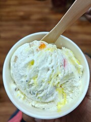 Elicious Chocolate Ice Cream Photography While Eating In The Restaurant