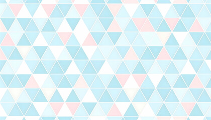 Pastel Pink and Blue Triangle Geometric Pattern Background