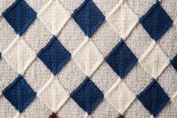 Checkered pattern knitted wool texture clothing knitwear.