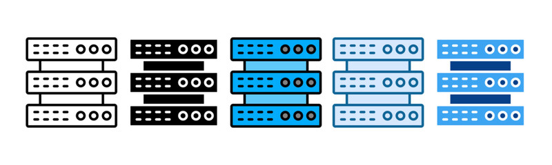 Server Rack Icon Set Multiple Style Collection