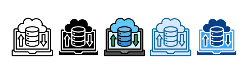 Data Migration Icon Set Multiple Style Collection