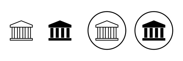 Bank icon vector. Bank sign and symbol, museum, university